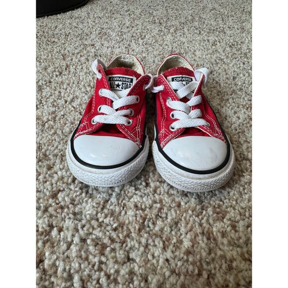Converse All Star Red & White Kids/toddler/baby sneakers/shoes, size 7 - Picture 2 of 9